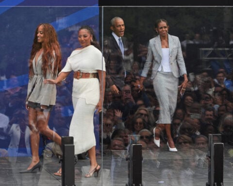 Obama Center opens in Chicago with a call to defend democracy and a celebrity crowd