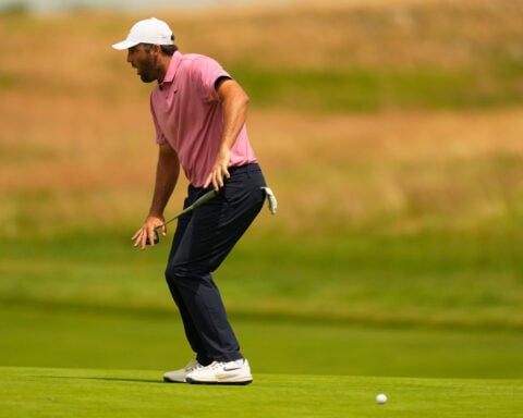 Scheffler shoots 2 over at windy US Open, will need to rebound to complete the career Grand Slam