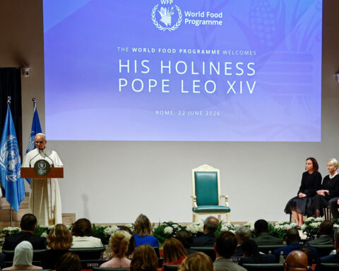 Pope Leo decries leaders who 'feed' wars while millions go hungry