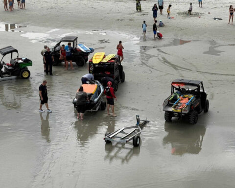 South Carolina crews rescue combative swimmer at pier