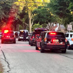 ‘Put down the sharp object’: Hours-long barricade situation ends peacefully, with person taken out on stretcher