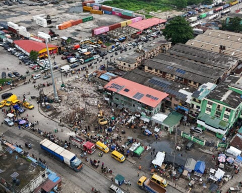 Lagos building collapse kills at least nine, authorities say