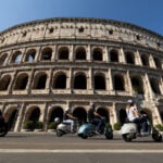Vespa riders take to roads in Rome to mark 80th birthday