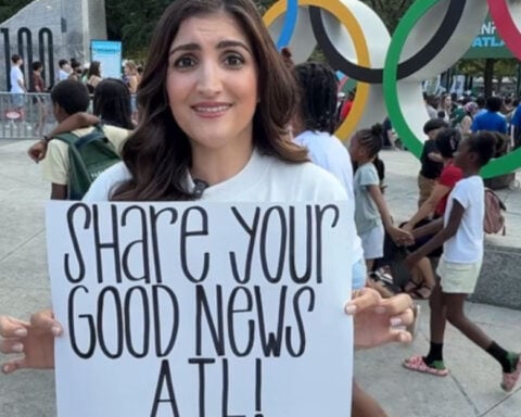 Influencer asking strangers to share their good news with the world