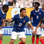 France forward Kylian Mbappé scores his 17th World Cup goal, a record 9th in the knockout round