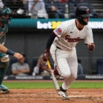 Guardians rookie Cooper Ingle loses track of outs, tosses ball into the stands to give Rangers lead