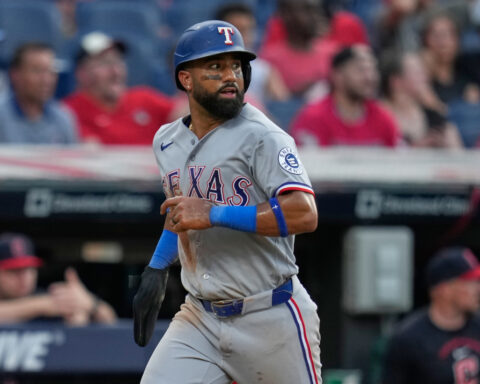 Guardians rookie Cooper Ingle loses track of outs, tosses ball into the stands to give Rangers lead