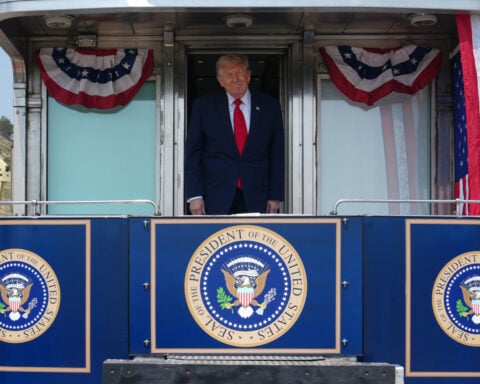 Trump visits newly built Theodore Roosevelt Presidential Library in North Dakota's Badlands