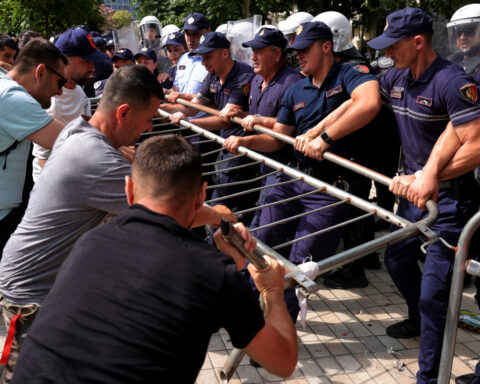 Albanian police use tear gas and pepper spray as Tirana protest turns violent