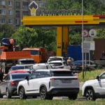 Cossacks, volunteers help keep order at petrol stations in Russian Black Sea resort