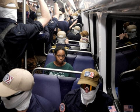 Masked Patriot Front white nationalists stage July 4 march through DC