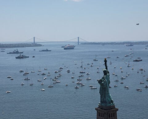 Vessel forced out of New York ship parade over 'politically charged' banners