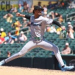 Miami Marlins pitcher Eury Pérez working on perfect game through 6 innings against Athletics