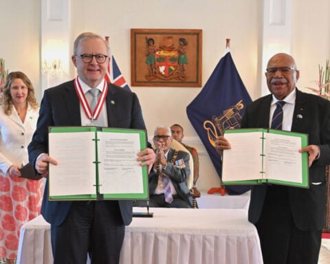 Australia and Fiji seal a new mutual defense pact in a push to counter China in the Pacific