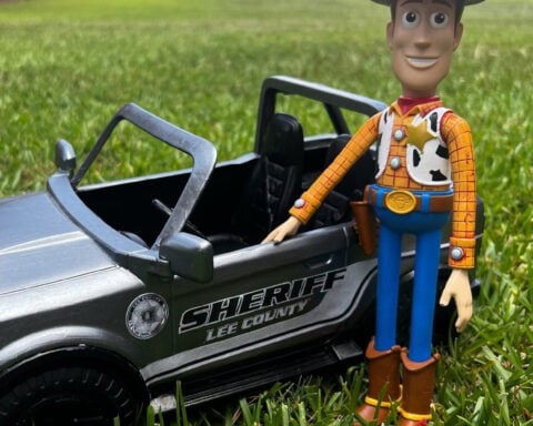 Heartwarming reunion for boy after lost Woody toy goes on sheriff's office adventure