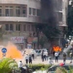 Explosion near Macron’s Damascus hotel as French president meets Syrian counterpart