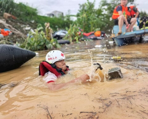 Torrential rains bring devastating floods to a Chinese city – and a snake invasion