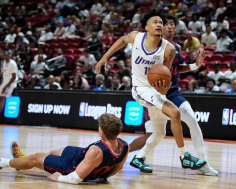 Jazz guard Trey Alexander taken from court on stretcher in NBA Summer League game