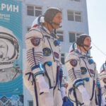 Russia sends American and two cosmonauts to space station with rare NASA chief visit