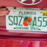 Squeeze what?! A South Florida woman is the talk of her town with a racy license plate she got in the mail