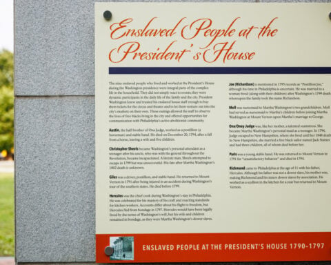 Trump administration puts up new panels on slavery at George Washington's Philadelphia home