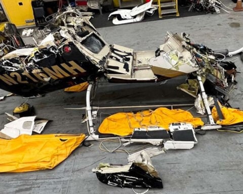 Tourist helicopter hit flock of birds before crashing into the Hudson River last April, NTSB says