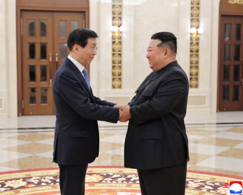 North Korean leader Kim Jong Un meets China's Wang Huning