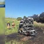 Man pulls teenage brothers from burning car after train crash