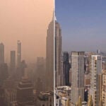 Before and after images: Wildfire smoke casts skylines in dystopian haze