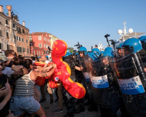 Venice protests greet U.S. Ambassador Fertitta's arrival on superyacht