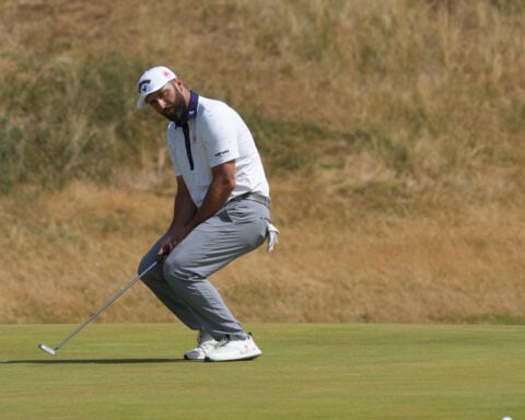 Club-throwing Jon Rahm gets conduct warning at British Open