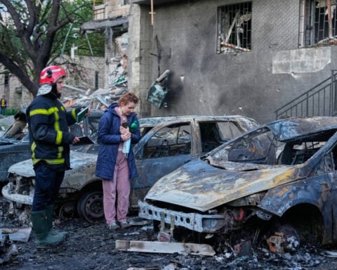 Russian missile attack on Kyiv kills 1 and exposes holes in air defenses
