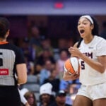 Atlanta's Angel Reese leaves game against Chicago with left leg injury