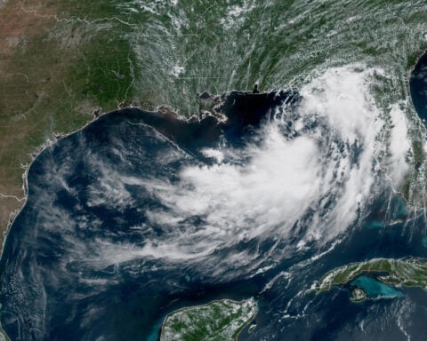 Tropical depression nearing US Gulf Coast set to become a tropical storm, forecasters say