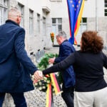 Descendant of Nazi opponent tries to remove far-right party's wreath at Hitler plot memorial event