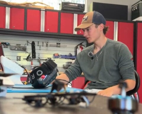 Teen building rescue drone for extreme conditions