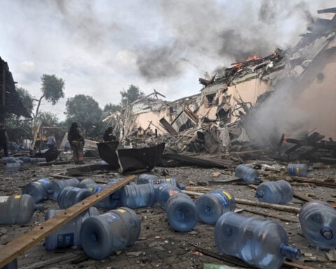 Twelve dead in attack on holiday camp in Russian-held part of Ukraine, officials say