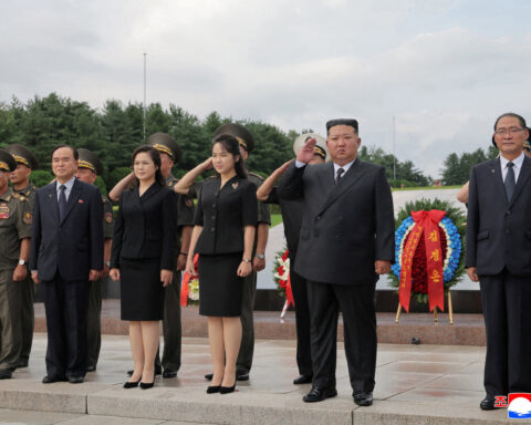 North Korea's Kim Jong Un marks war anniversary with daughter by his side