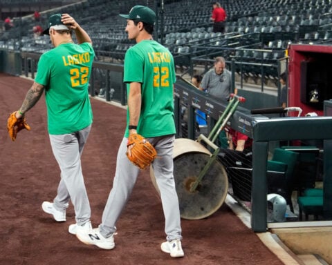 Athletics prospect Ryan Lasko says feeling in his legs returning after collision with his teammate