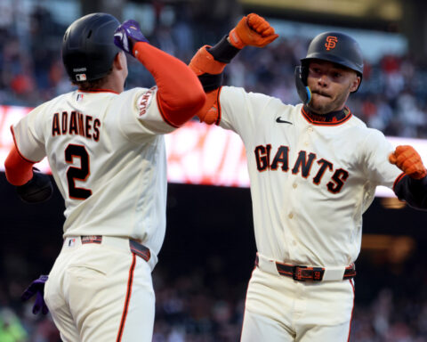 Grant McCray's 2-run homer backs Tyler Mahle and leads the Giants to a 3-0 win over the Brewers