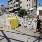 Israel's yellow line, a shifting edge of war pushing Gazans from home