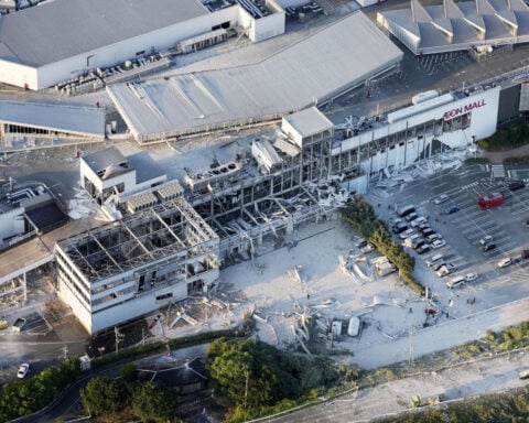 Several feared trapped in collapsed shopping mall after Japan quake