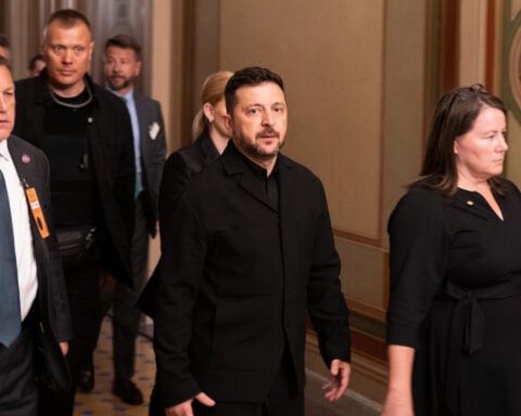 Senate takes first steps on Russian sanctions as Zelenskyy watches from Senate gallery