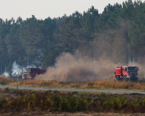 Two arrested on suspicion of arson as firefighters battle blazes near Bordeaux