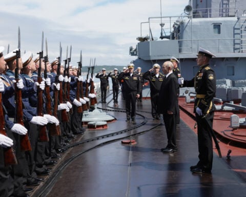 An overnight Ukrainian blitz damages Russia's Black Sea naval stronghold, Zelenskyy says