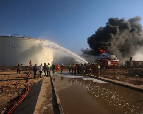 Drone strike in western Libya torches a power substation, triggering outages