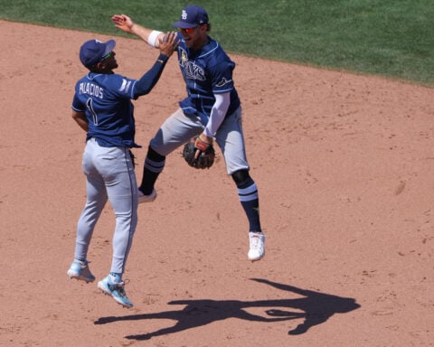Rays complete 2nd 9-0 West Coast trip in MLB history with 8-4 win over Athletics