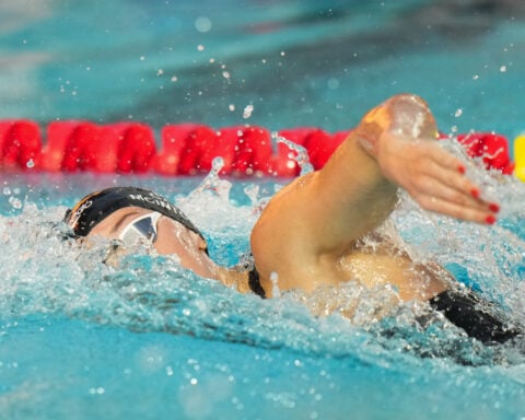 Katie Ledecky surges to 1,500 free win for her first home-soil international medal