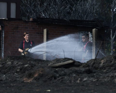 Several homes affected by central England wildfire, fire service says