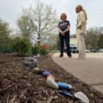 Community 'rock train' grows in hospital yard to help comfort patient with special needs